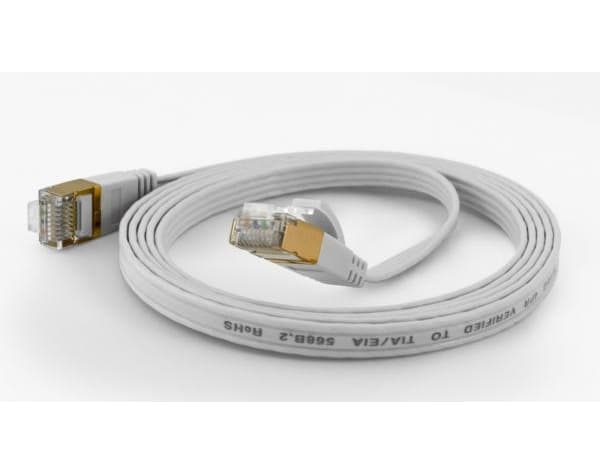 wantec - Koblingskabel - RJ-45 til RJ-45 (hann) - 2 m - CAT 6a - hvit
