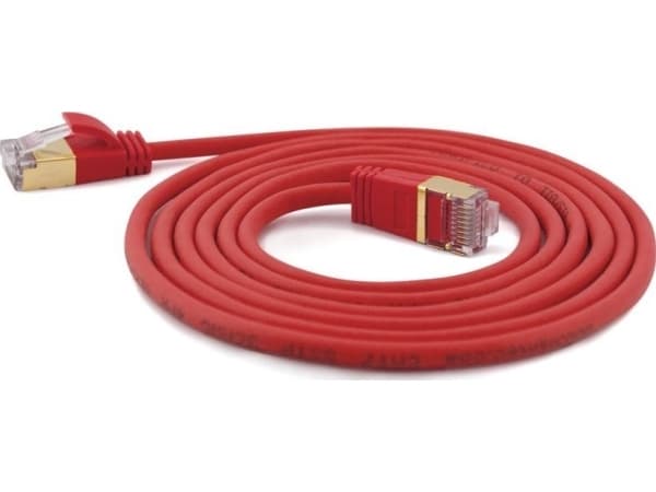 wantec - Koblingskabel - RJ-45 (hann) til RJ-45 (hann) - 5 m - CAT 6a - rød