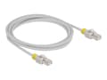Miniatyrbild 1 av 3: Delock - Patch-kabel - RJ-45 (hane) till RJ-45 (hane) - 2 m - 6 mm - S/FTP - CAT 6a - halogenfri - grå