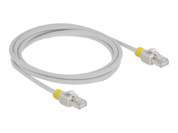 Delock - Koblingskabel - RJ-45 (hann) til RJ-45 (hann) - 2 m - 6 mm - S/FTP - CAT 6a - halogenfri - grå