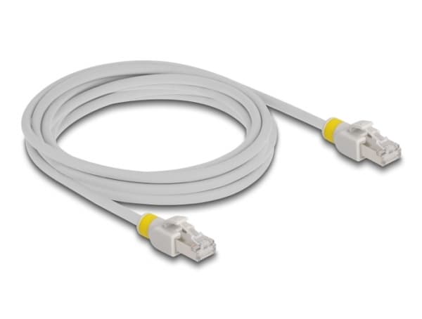 Delock - Patchkabel - RJ-45 (han) til RJ-45 (han) - 3 m - 6 mm - S/FTP - CAT 6a - halogenfri - grå