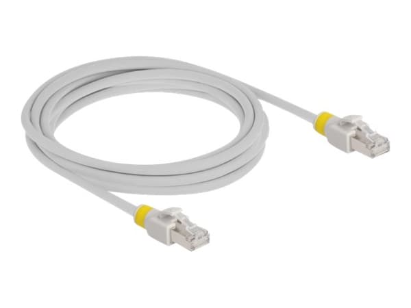 Delock - Patchkabel - RJ-45 (han) til RJ-45 (han) - 3 m - 6 mm - S/FTP - CAT 6a - halogenfri - grå