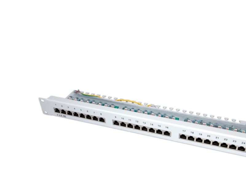 Value Cat.5e 19" Patch Panel, 24 Ports, STP light grey