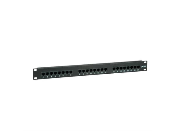 Value Cat.5e 19" Patch Panel, 24 Ports, UTP black, Musta