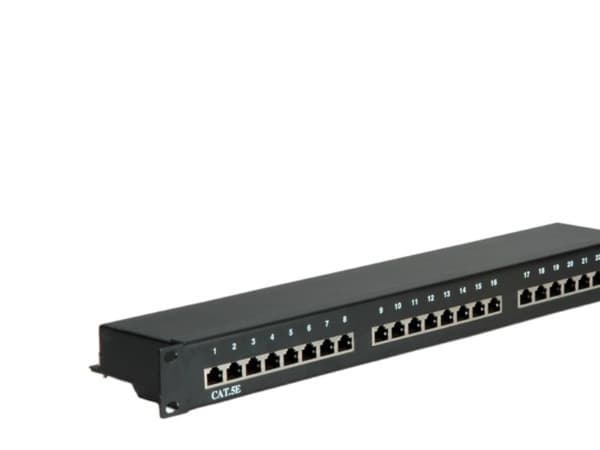 Value Cat.5e Patch Panel 24P, STP, black, Svart