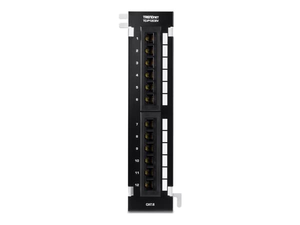 TRENDnet TC-P12C6V - Patch-panel - väggmontering - CAT 6 - UTP - RJ-45 X 12