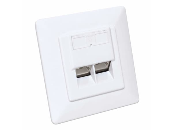 Intellinet 771917, 2 x RJ-45, STP, 6a, 500 MHz, 250 MQ, Vit