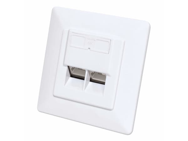 Intellinet 771917, 2 x RJ-45, STP, 6a, 500 MHz, 250 MQ, Vit Vit