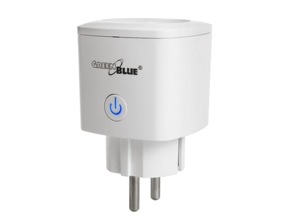 GreenBlue WiFi fjernstyret stikkontakt, Android/iOS/Alexa/Google Home, strømforbrug, timer, maks. Energi, timer, max 3680W, type F, GB720 F
