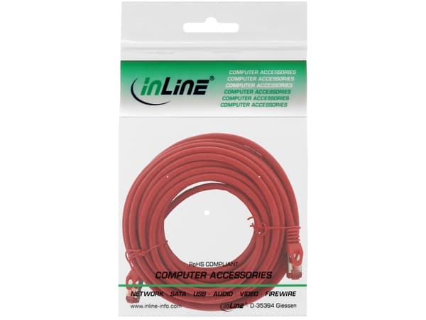 InLine 4043718206506, 1 m, Cat6, S/FTP (S-STP), RJ-45, RJ-45, Rød