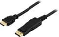 Miniatyrbillede 1 af 4: DELTACO DisplayPort till HDMI monitorkabel, 20-pin ha - ha 2m, svart