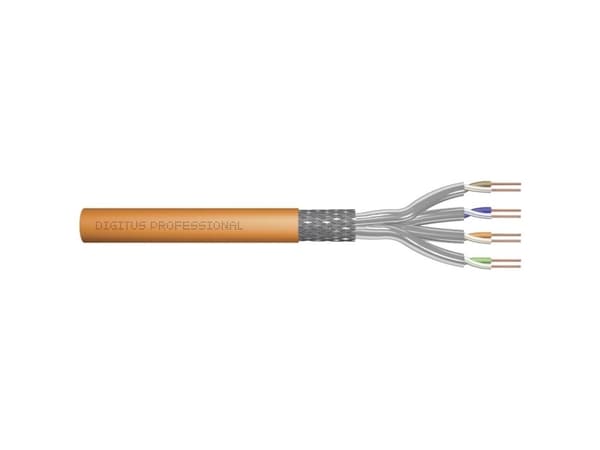 DIGITUS Professional - Samlet kabel - 50 m - SFTP, PiMF - CAT 7 - halogenfri, riser, solid, campus - oransje, RAL 2000