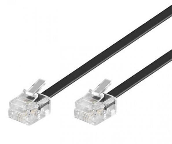 Telefonkabel - RJ11 - 3 meter - sort