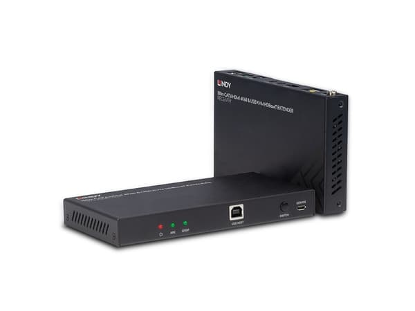 Lindy 38343, Sender og Mottaker, Koblet med ledninger (ikke trådløs), 100 m, Cat6, 3840 x 2160 piksler, 60 Hz
