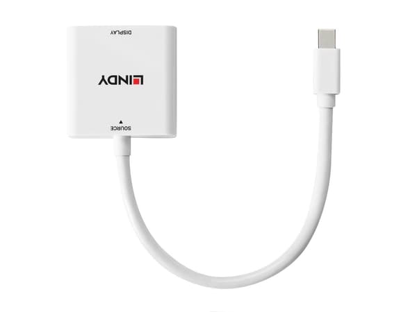Lindy 38318, 0,18 m, Mini DisplayPort, DVI-I, Hankoppling, Honkoppling, Rak