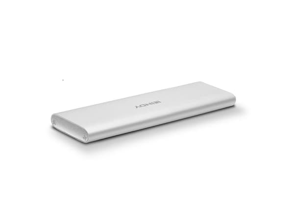 Lindy 43332, SSD-inkapsling, M.2, SATA, USB-anslutning, Silver