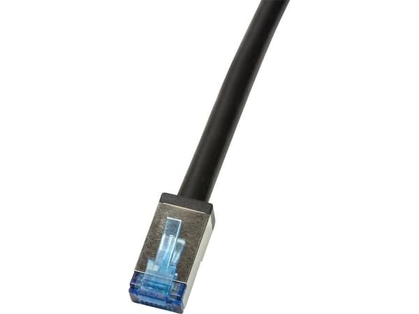 LogiLink Professional - Patch-kabel - RJ-45 (hane) till RJ-45 (hane) - 30 m - SFTP - CAT 6a - utomhus, halogenfri - svart