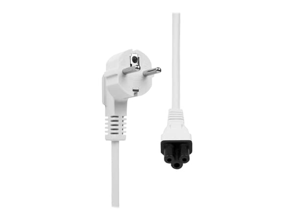 ProXtend - Strømkabel - type F (hann) vinklet til IEC 60320 C5 rett - 250 V - 16 A - 2 m - hvit - Europa