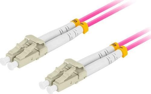 Lanberg - Patch-kabel - LC/UPC-multiläge (hane) till LC/UPC-multiläge (hane) - 1 m - 3 mm - fiberoptisk - duplex - 50/125 mikron - OM4 - halogenfri -