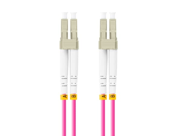 Lanberg - Patch-kabel - LC/UPC-multiläge (hane) till LC/UPC-multiläge (hane) - 1 m - 3 mm - fiberoptisk - duplex - 50/125 mikron - OM4 - halogenfri -