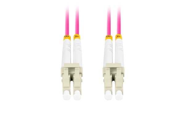 Lanberg - Patchkabel - LC/UPC multimodus (hann) til LC/UPC multimodus (hann) - 2 m. - 3 mm - fiberoptikk - dupleks - 50 / 125 my - OM4 - halogenfri -