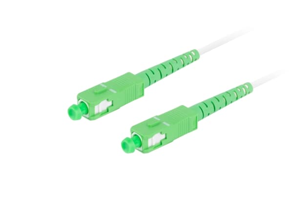Lanberg - Koblingskabel - SC/APC (hann) til SC/APC (hann) - 5 m - 3 mm - fiberoptisk - simpleks - 9 / 125 micron - G.657.B3 - halogenfri - hvit - for