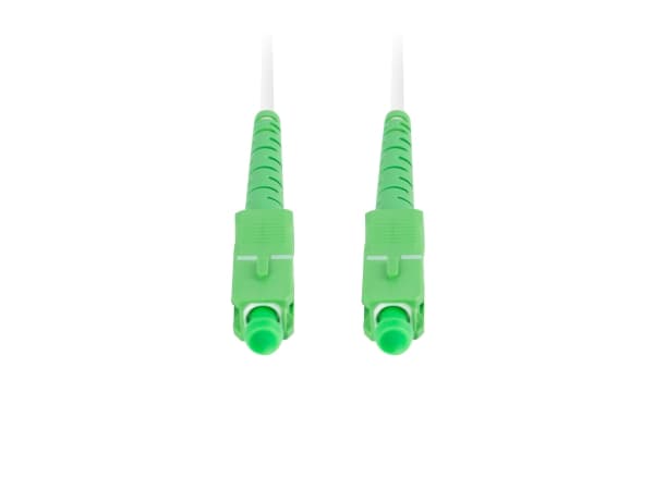 Lanberg - Koblingskabel - SC/APC (hann) til SC/APC (hann) - 5 m - 3 mm - fiberoptisk - simpleks - 9 / 125 micron - G.657.B3 - halogenfri - hvit - for