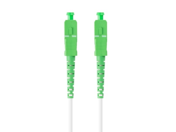 Lanberg - Koblingskabel - SC/APC (hann) til SC/APC (hann) - 5 m - 3 mm - fiberoptisk - simpleks - 9 / 125 micron - G.657.B3 - halogenfri - hvit - for