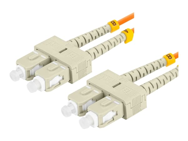 Lanberg - Patchkabel - SC/UPC multimodus (han) til SC/UPC multimodus (han) - 2 m. - 3 mm - fiberoptikk - dupleks - 50 / 125 my - OM2 - halogenfri - o