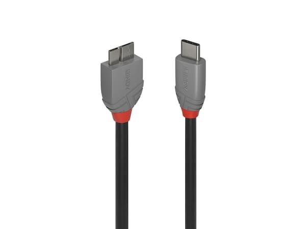 Lindy 36622, 2 m, USB C, Micro-USB B, USB 3.2 Gen 1 (3.1 Gen 1), 500 Mbit/s, Sort