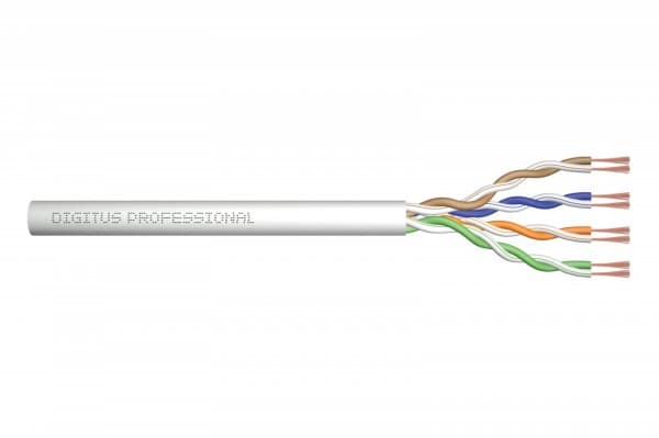 DIGITUS Professional - Asennuskaapeli - 50 m - 4,7 mm - UTP - simplex - CAT 5e - umpijohtimet - harmaa, RAL 7035