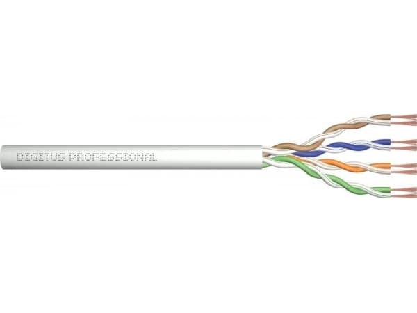 DIGITUS Professional - Asennuskaapeli - 50 m - 4,7 mm - UTP - simplex - CAT 5e - umpijohtimet - harmaa, RAL 7035