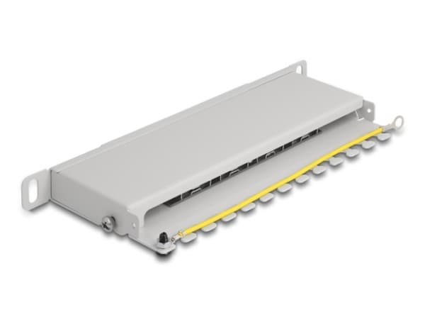 Delock - Koblingspanel - rackmonterbar - CAT 6a - RJ-45 X 8, LSA X 8 - grå - 0.5U - 10"