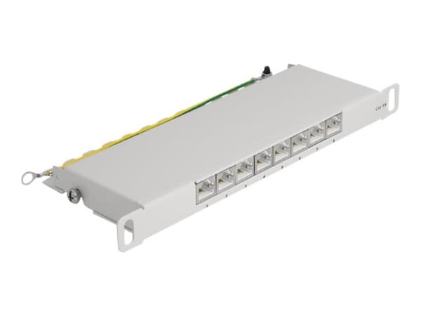 Delock - Koblingspanel - rackmonterbar - CAT 6a - RJ-45 X 8, LSA X 8 - grå - 0.5U - 10" Grå
