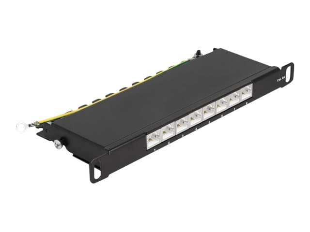 Delock - Patch-panel - rackmontering - CAT 6a - RJ-45 X 8, LSA X 8 - svart - 0.5U - 10"