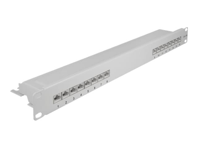 Delock - Patch-panel - CAT 6a - RJ-45 X 16 - grå - 1U - 19"
