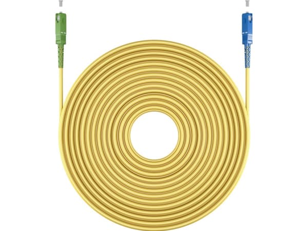 Valokaapeli (FTTH), yksimuotokaapeli (OS2) Keltainen, Keltainen (Simplex), 2 m