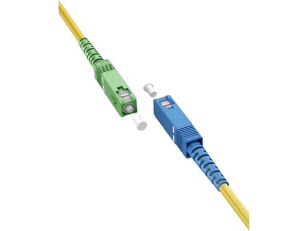 Valokaapeli (FTTH), yksimuotokaapeli (OS2) Keltainen, Keltainen (Simplex), 2 m