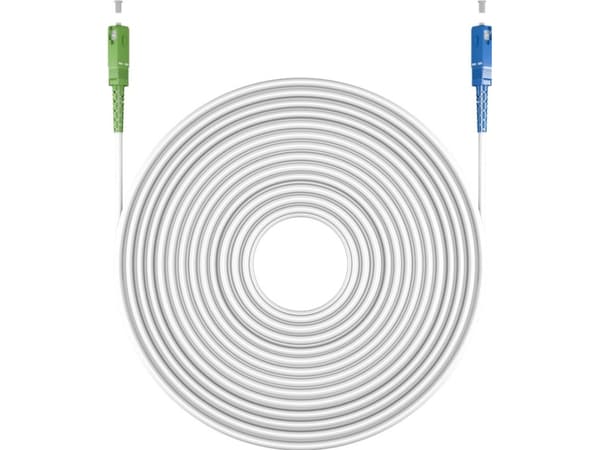 Valokuitukaapeli (FTTH), yksimuotokaapeli (OS2) Valkoinen, valkoinen (Simplex), 5 m