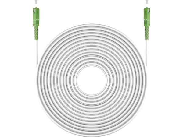 Valokuitukaapeli (FTTH), yksimuotokaapeli (OS2) Valkoinen, valkoinen (Simplex), 3 m