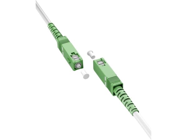 Valokuitukaapeli (FTTH), yksimuotokaapeli (OS2) Valkoinen, valkoinen (Simplex), 3 m