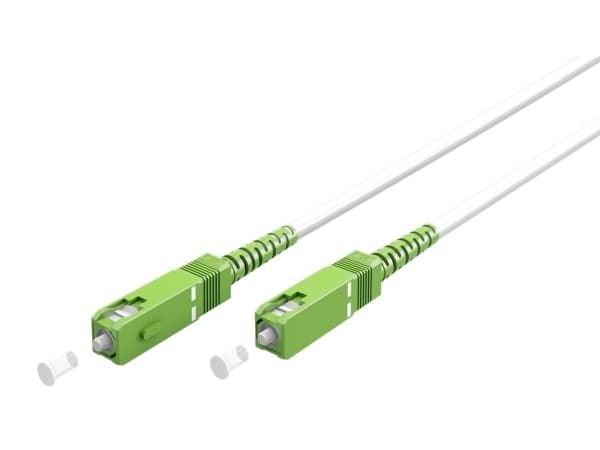 Valokuitukaapeli (FTTH), yksimuotokaapeli (OS2) Valkoinen, valkoinen (Simplex), 3 m