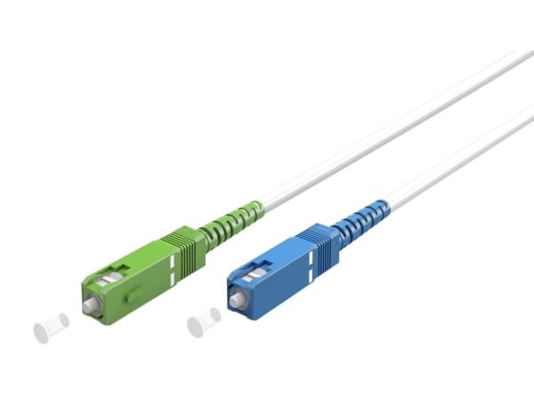 Valokuitukaapeli (FTTH), yksimuotokaapeli (OS2) Valkoinen, valkoinen (Simplex), 25 m