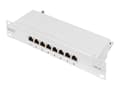 Pikkukuva 1 / 5: DIGITUS - Liitäntäpaneeli - stativmonitori - CAT 6a - STP - RJ-45 X 8 - lajitelma, RAL 9005 - 1U - 10"