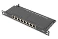 Miniatyrbilde 2 av 5: DIGITUS - Koblingspanel - Cat 6a, shielded - veggmonterbar, rackmonterbar - CAT 6a - RJ-45 X 8 - svart, RAL 9005 - 0.5U - 10"
