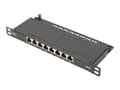 Miniatyrbilde 1 av 5: DIGITUS - Koblingspanel - Cat 6a, shielded - veggmonterbar, rackmonterbar - CAT 6a - RJ-45 X 8 - svart, RAL 9005 - 0.5U - 10"