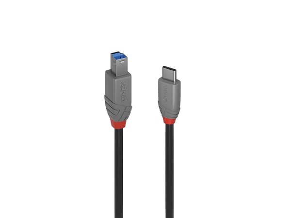 Lindy 36667, 2 m, USB C, USB B, USB 3.2 Gen 1 (3.1 Gen 1), Sort