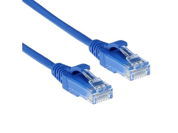ACT Blue 1 meter LSZH U/UTP CAT6 datacenter slimline patch cable with RJ45 connectors CAT6 U/UTP SLIMLINE BU 1.00M (DC9601)