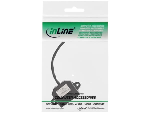 InLine 69932B, 0,15 m, 2 x RJ-45, Svart