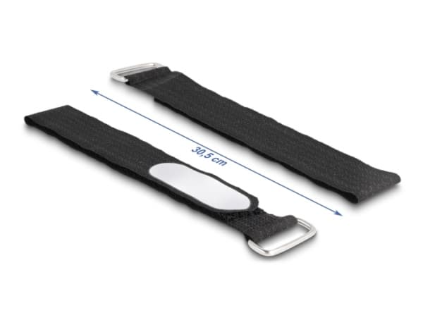 Delock - Kabelsamlare - hook-and-loop, with loop and label tap - 30.5 cm - svart (paket om 5)
